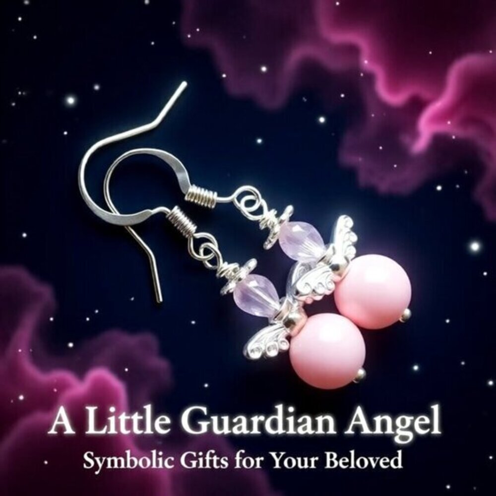 Cute Guardian Angel Earrings! Pink Angels Wings! Playful Blessings for any Age! - Picture 1 of 9